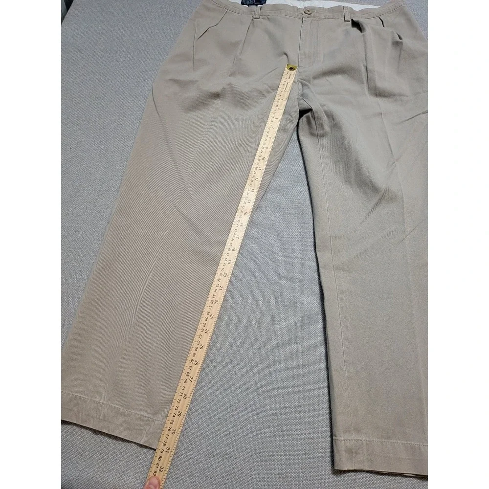Polo Ralph Lauren Mens Pants Ethan Pant Khaki 40x30 Woven Classic Pleated,